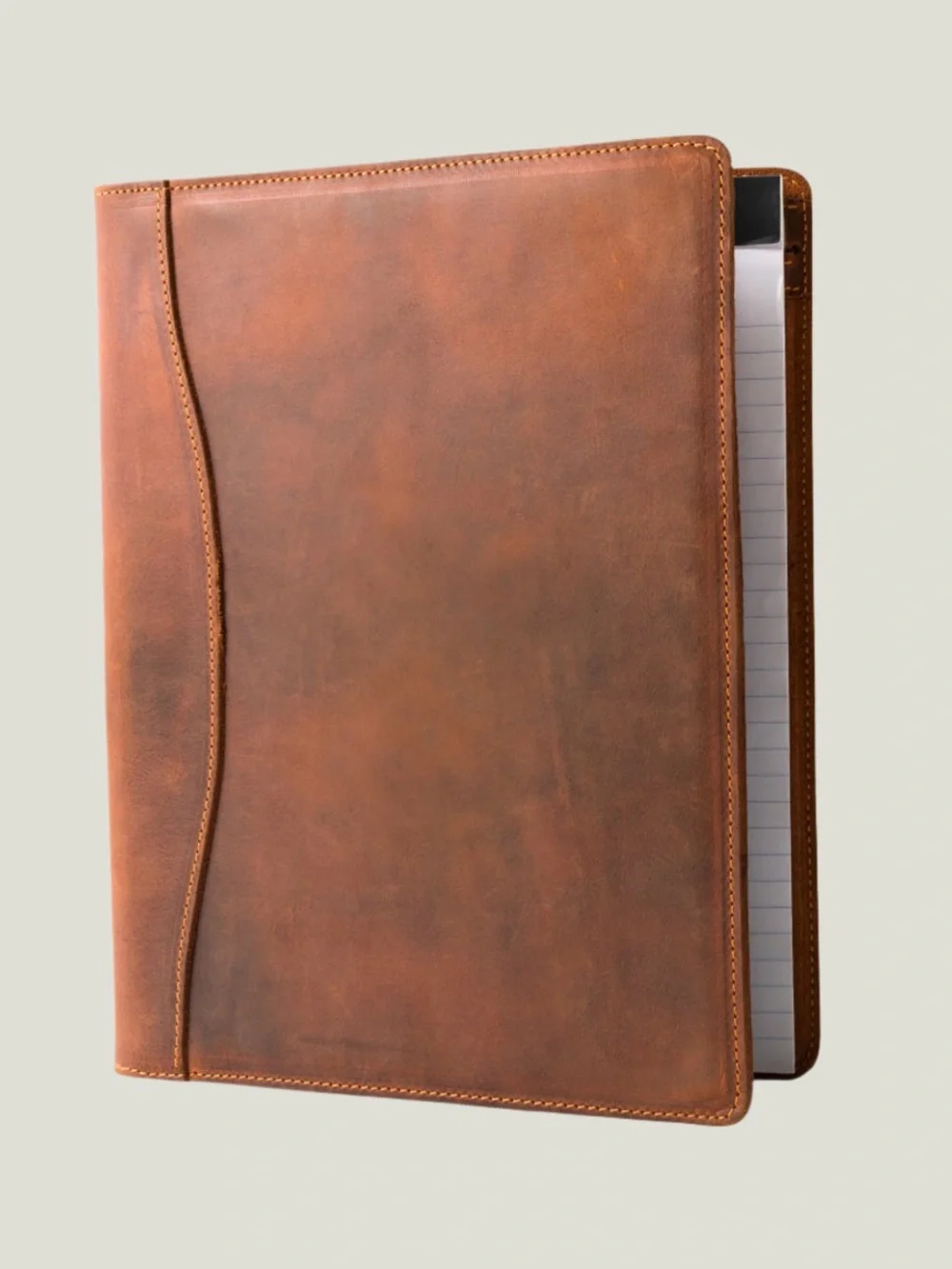 Atelier Pegai Cognac Full Grain Leather A4 Portfolio Padfolio